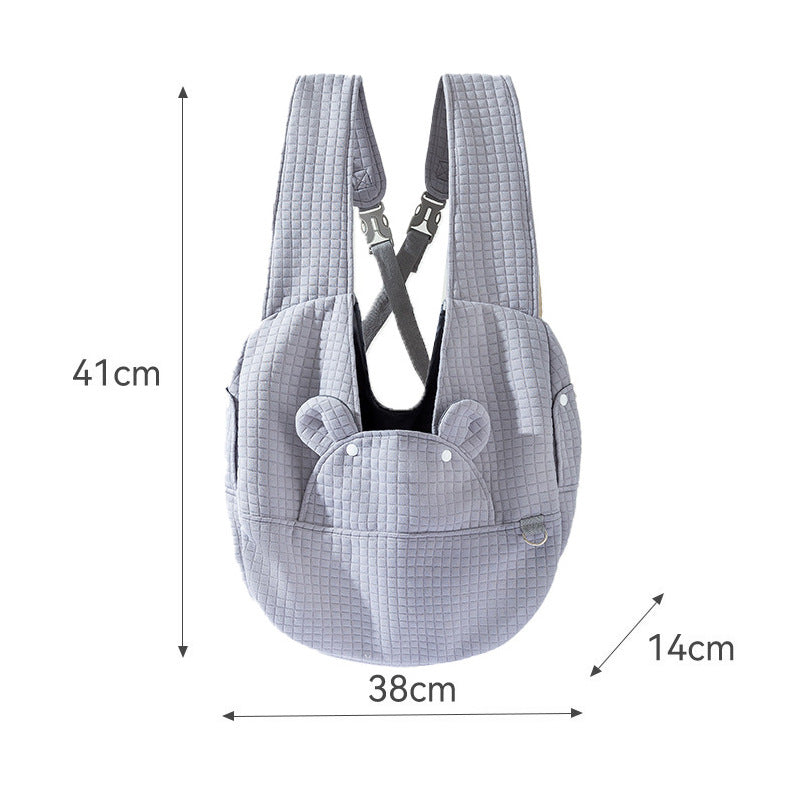 Pet Backpack Comfort Dog Bag Kitten Carrier Outdoor Travel Breathable Cross Design Chest Backpack Bag Supplies Pet Accessories Gray