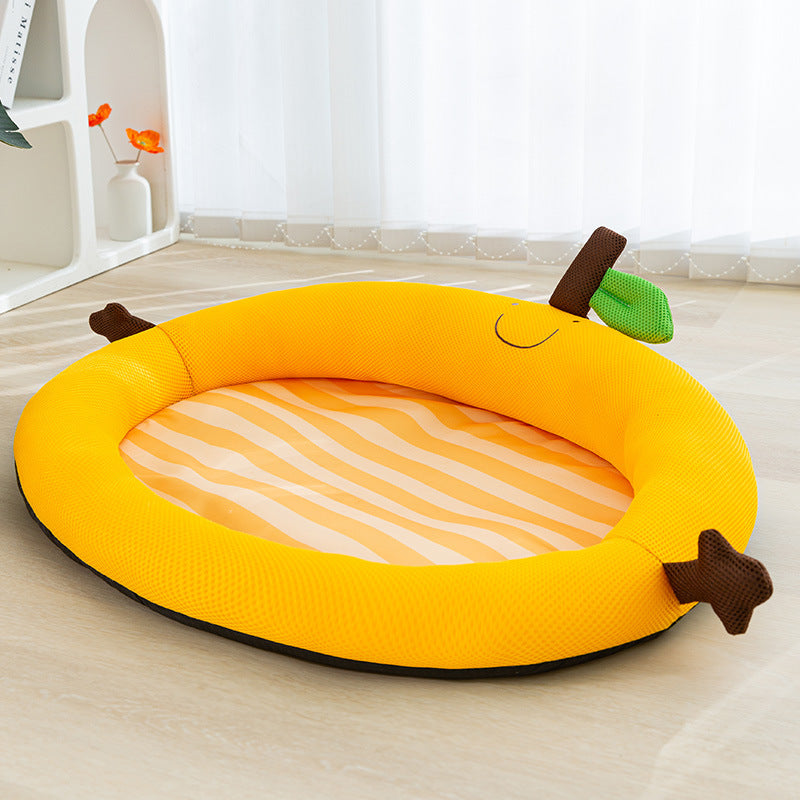 Fruit Backrest Nest Kennel Cat Nest Dog Mat Nest Bigbear Teddy Dog Mat Pet Cool Nest Yellow