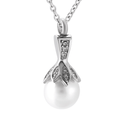 Silver w/ Faux Pearl Ashes Necklace Pendant