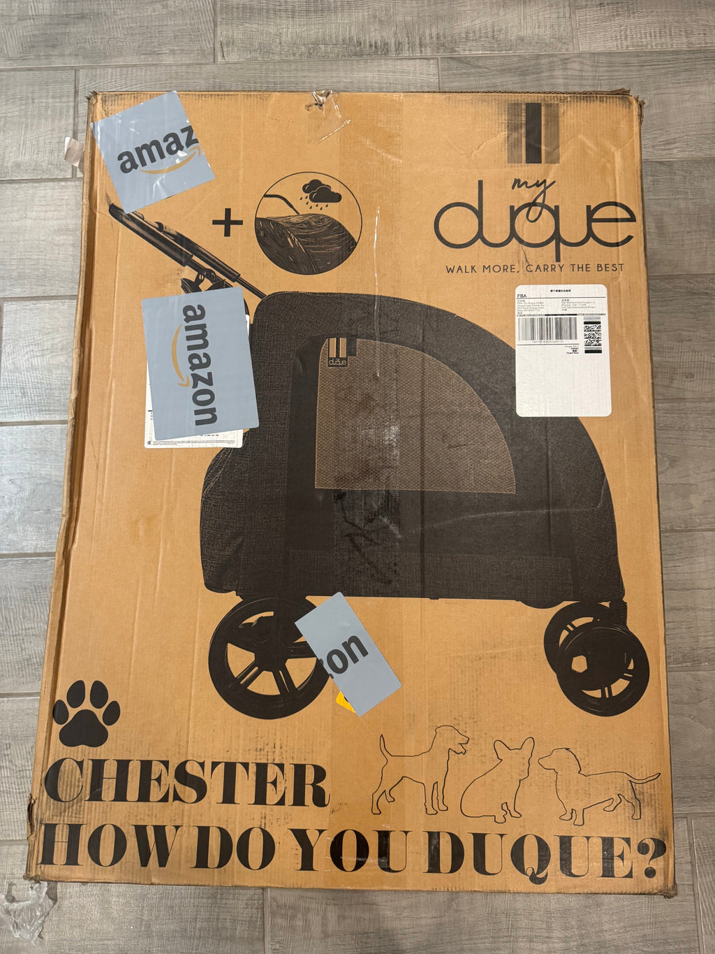 Chester XXL Wide Pet Stroller – Large Dog Buggy with Raincover & Cupholder | 110lb Capacity