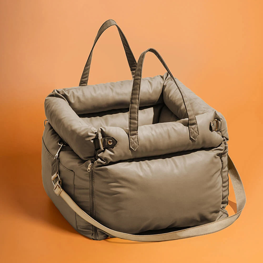 Dog Car Seat Bed with Safety Buckle Gray