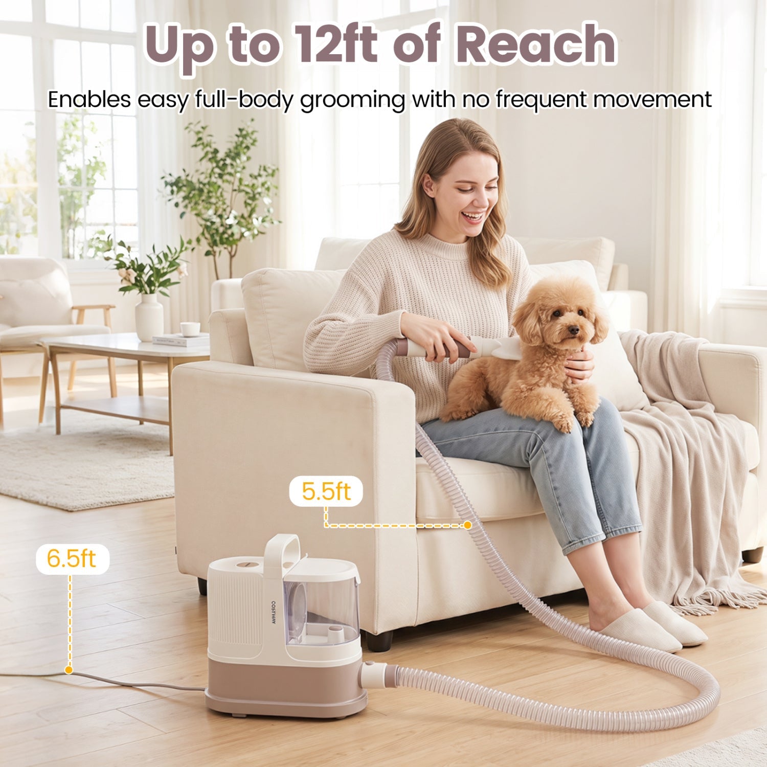9-in-1 Dog Grooming Vacuum Kit with 3 Suction Modes