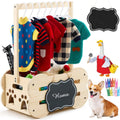 Dog Storage Organizer Wooden Closet Toy Clothes Rack Hangers 20in Default Title