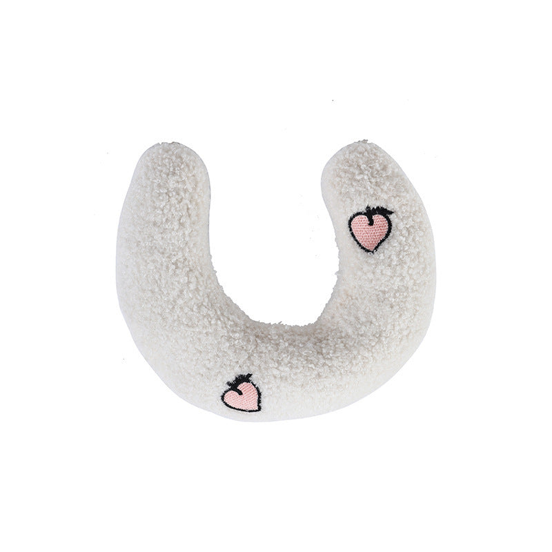 Little Pillow For Cats Fashion Neck Protector Deep Sleep Puppy U-Shaped Pillow Pets Pillow Kitten Headrest Dog Sleeping Pillow Pet Products 26x18cm White