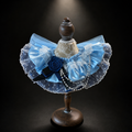 Blue Rosette Satin Lace Pet Bib Collar