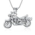 Silver Motorcycle Necklace Pendant