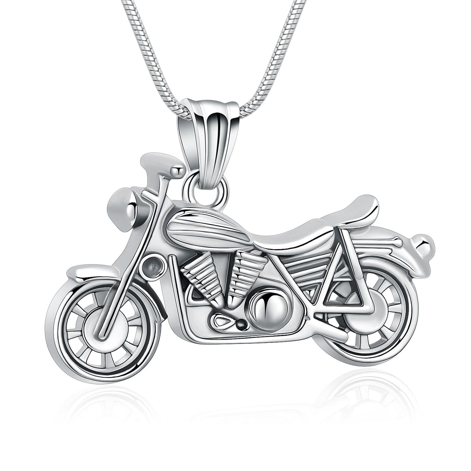 Silver Motorcycle Necklace Pendant