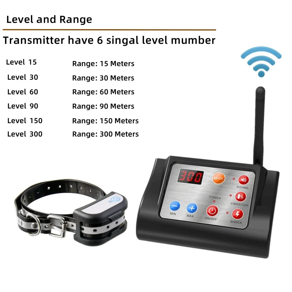 For 1/2/3 Dogs Pet Fence System With Remote for Dog Training Collar in Electronic 2 in 1 Wireless within 300 meters Range