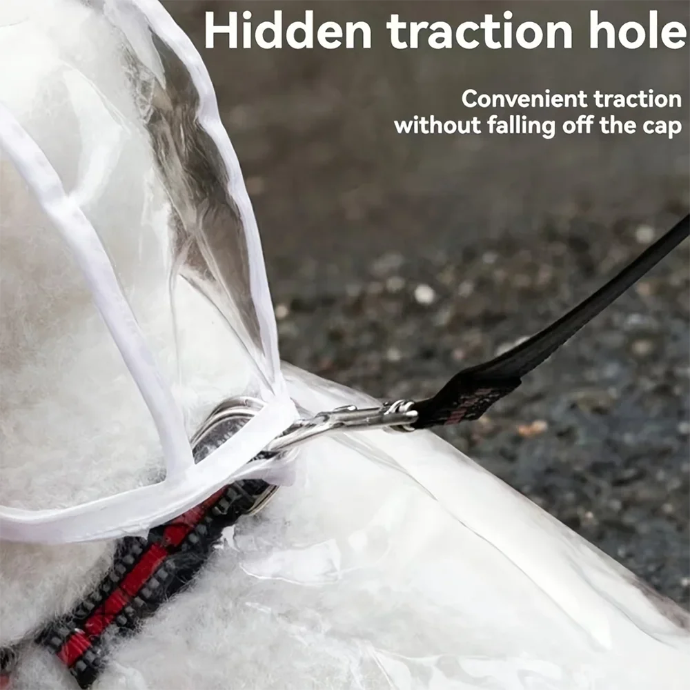 Transparent Waterproof Dog Raincoat for Small and Medium-Sized Dogs, Teddy and Bichon Frise Dog for Rainy Days Walking