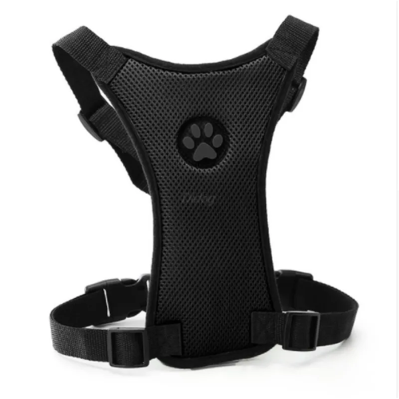 Dog supplies Breathable mesh chest straps Pet car safety chest back Black L