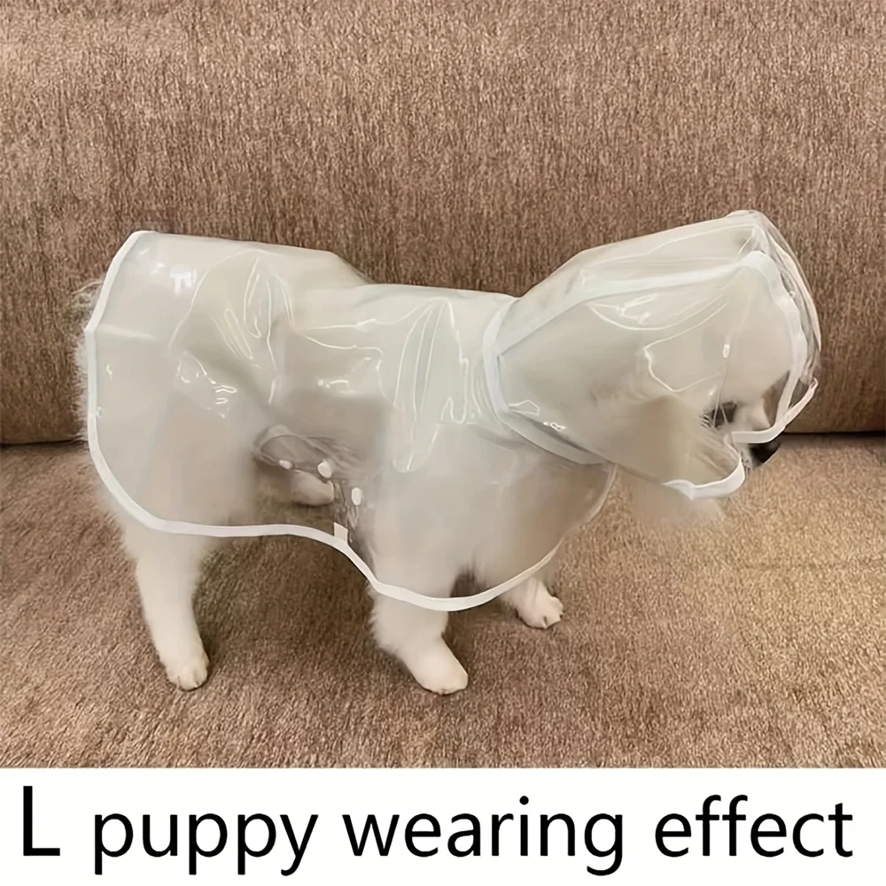 Transparent Waterproof Dog Raincoat for Small and Medium-Sized Dogs, Teddy and Bichon Frise Dog for Rainy Days Walking