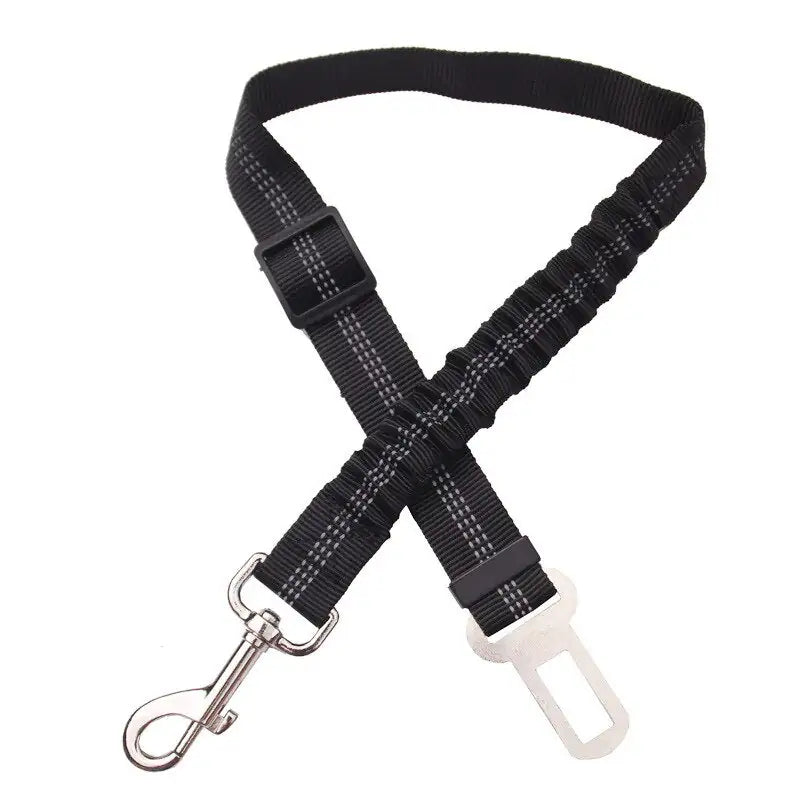Car Safety Belt Pet Reflective Leash Black