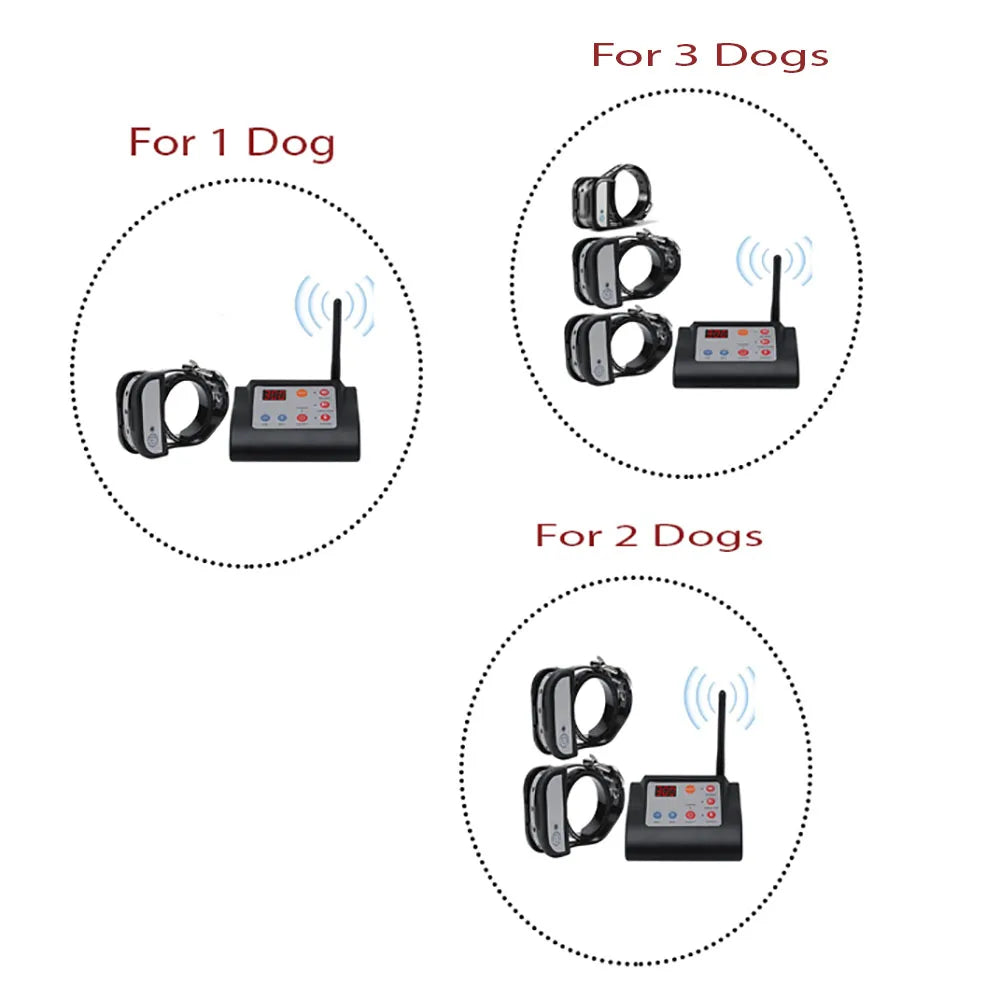 For 1/2/3 Dogs Pet Fence System With Remote for Dog Training Collar in Electronic 2 in 1 Wireless within 300 meters Range