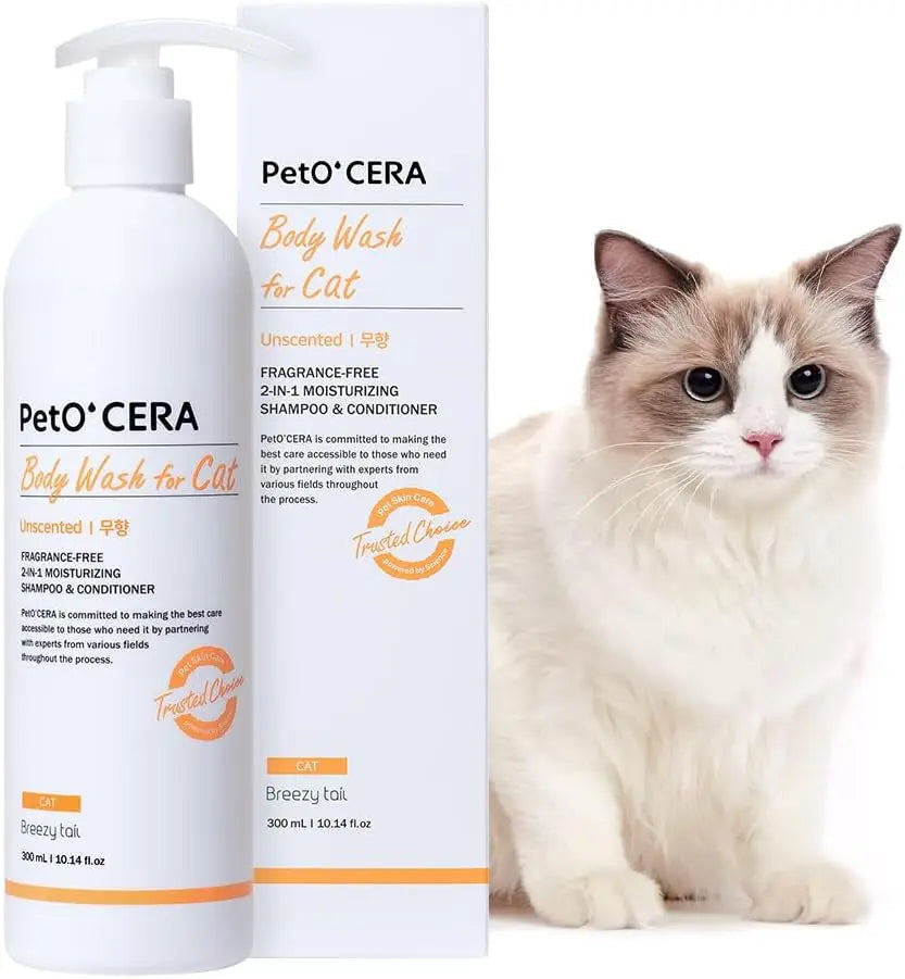 All-in-One Cat Shampoo & Conditioner Hypoallergenic Itch Relief 10.1oz Unscented