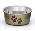 Bella Matte and Stainless Steel Pet Dish, Artichoke Large