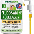 BARK&SPARK Liquid or Chews Glucosamine Joint Supplement for Dogs Mobility (Unflavored) (Liquid) - 16 Fl Oz