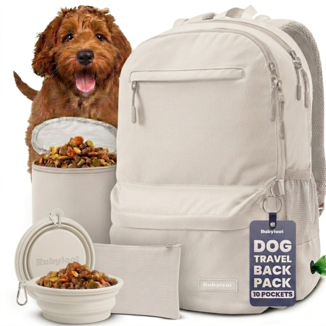 The Original Doggy Bag™ Backpack for Dog Supplies Beige