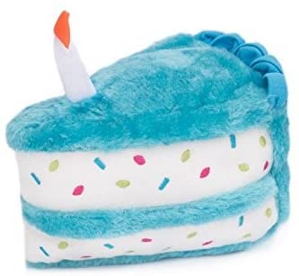 ZippyPaws - Birthday Cake Squeaky Dog Toy Blue