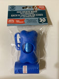 Dog Waste Bag Dispenser with (30) Refill Bags Blue