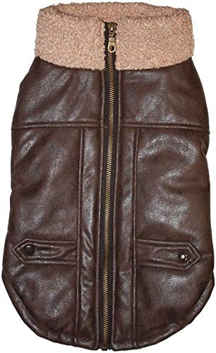 Bomber Jacket for Dogs -Brown XLarge 24"-29"