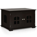 Large Wooden Cat Litter Box Enclosure Hidden Cat Washroom with Divider Default