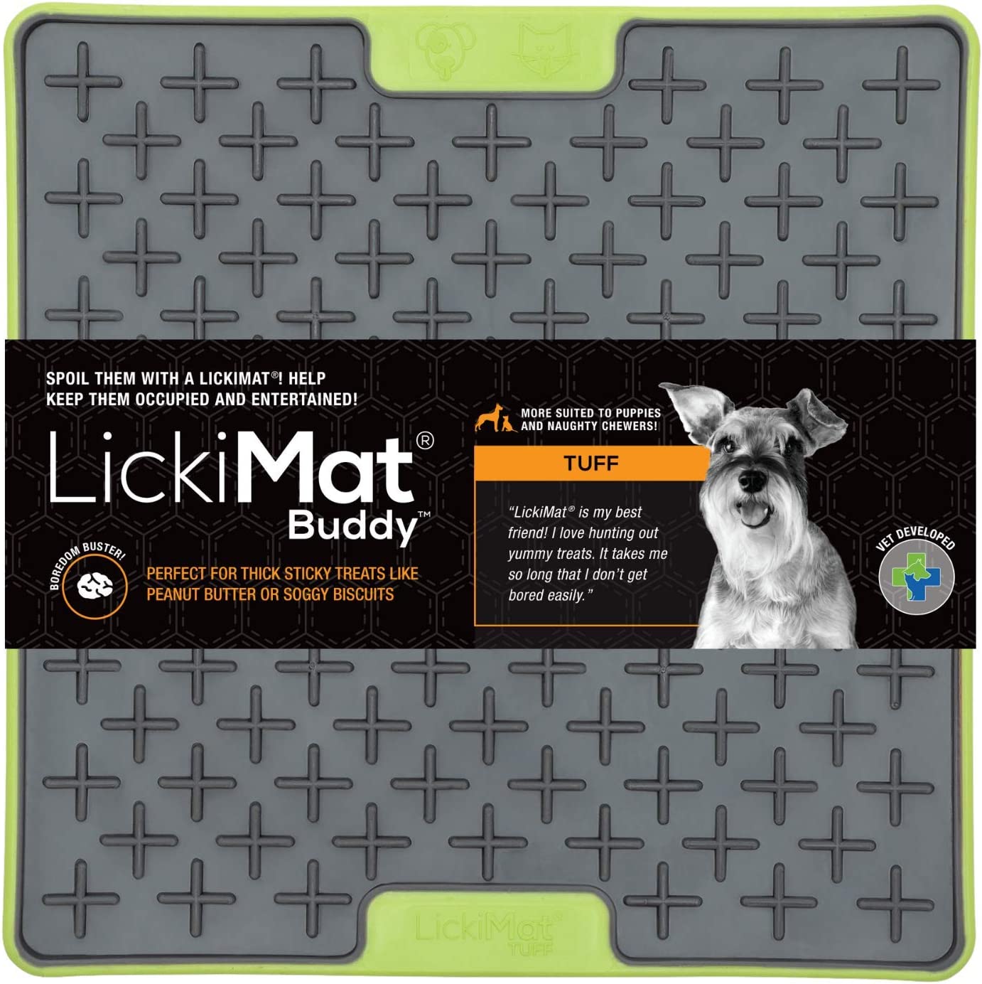 LickiMat Tuff Buddy - For Strong Chewers, Asst Colors Green