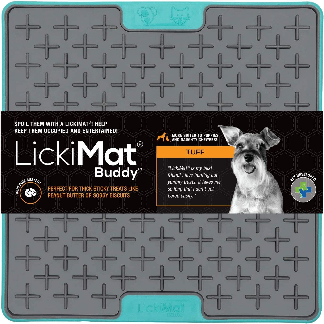 LickiMat Tuff Buddy - For Strong Chewers, Asst Colors Turquoise