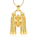 Gold Binoculars Cremation Necklace Pendant