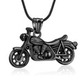 Black Motorcycle Cremation Necklace Pendant