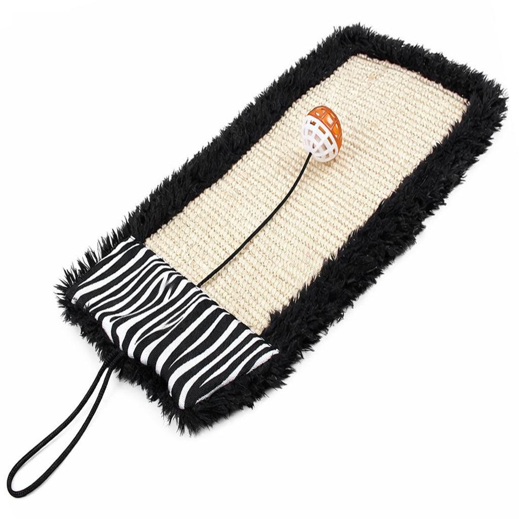 Pet Life ® 'Scrape-Away' Sisal and Jute Hanging Carpet Cat Scratcher Toy Black