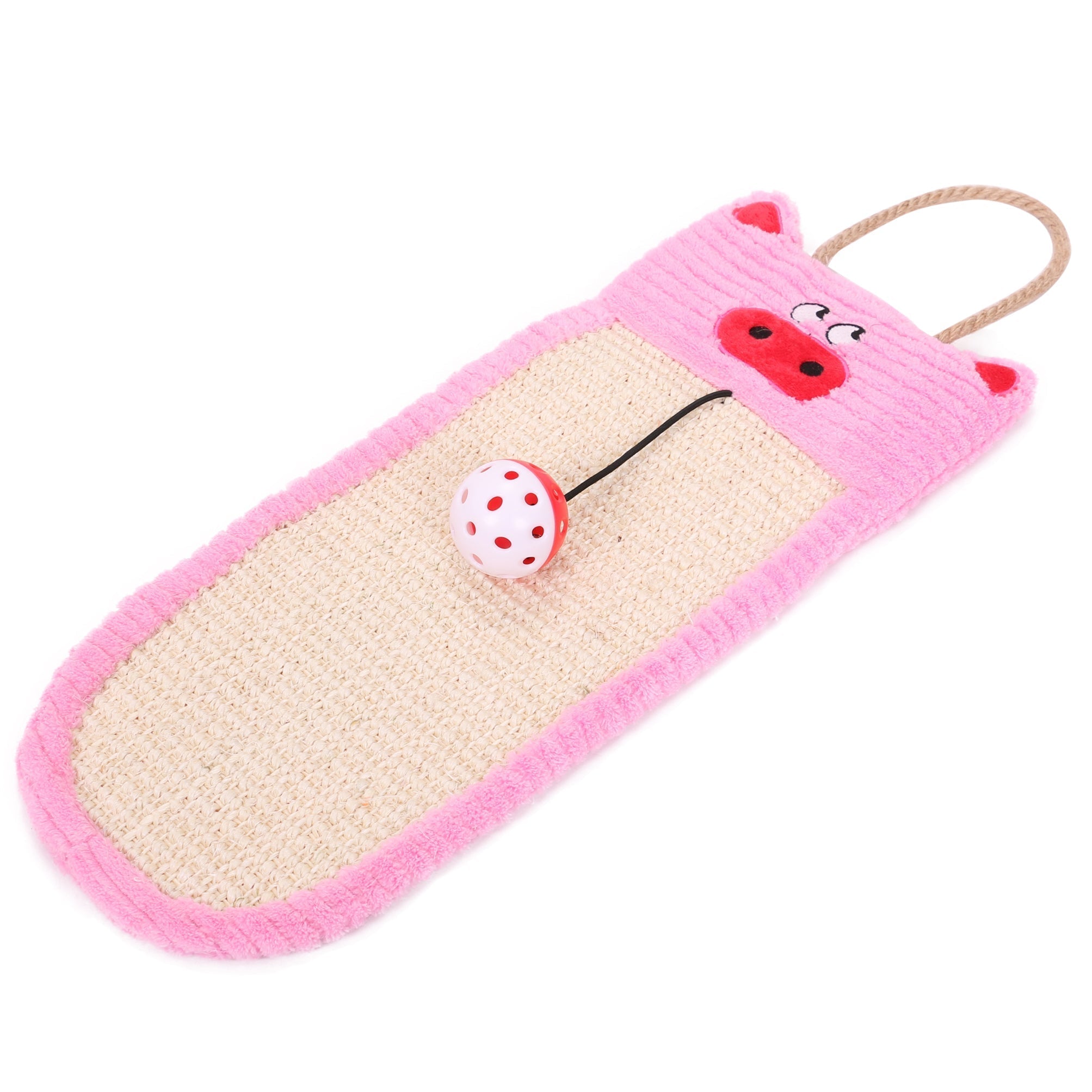 Pet Life ® Eco-Natural Sisal and Jute Hanging Carpet Cat Scratcher Pink