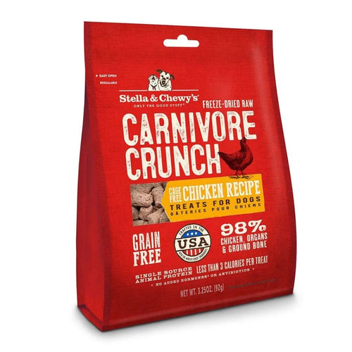 Carnivore Crunch Freeze Dried Chicken Dog Treats, 3.25oz Chicken