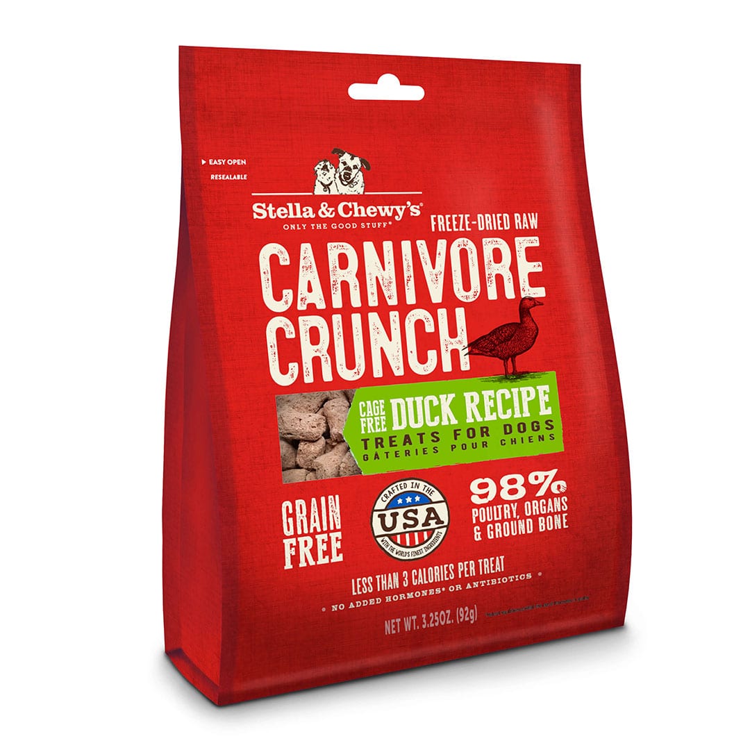 Carnivore Crunch Freeze Dried Duck Dog Treats, 3.25oz Duck
