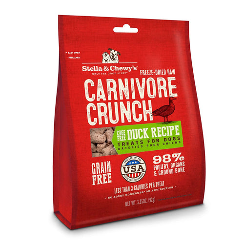 Carnivore Crunch Freeze Dried Duck Dog Treats, 3.25oz Duck