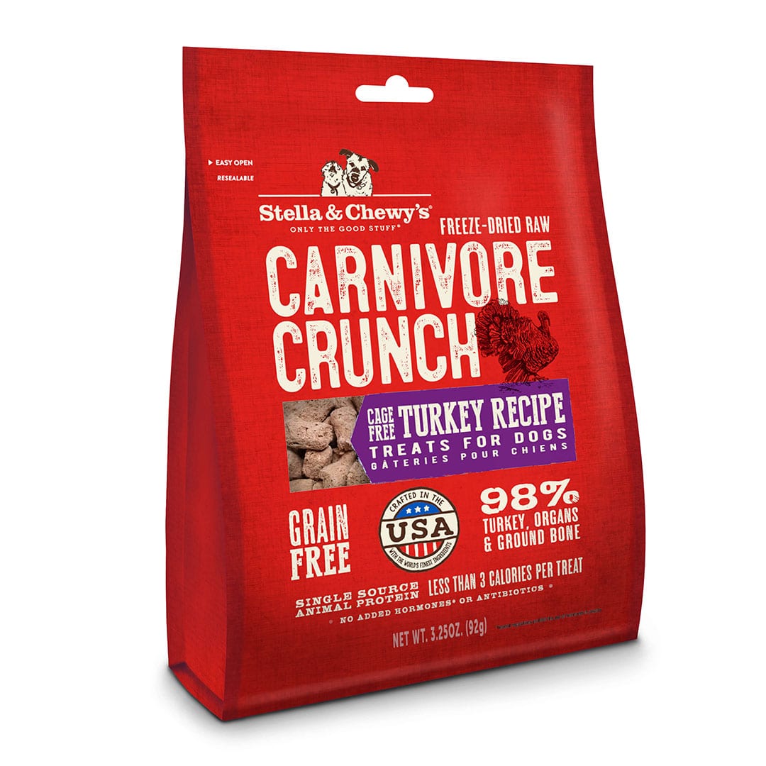 Carnivore Crunch Freeze Dried Turkey Dog Treats, 3.25oz Turkey