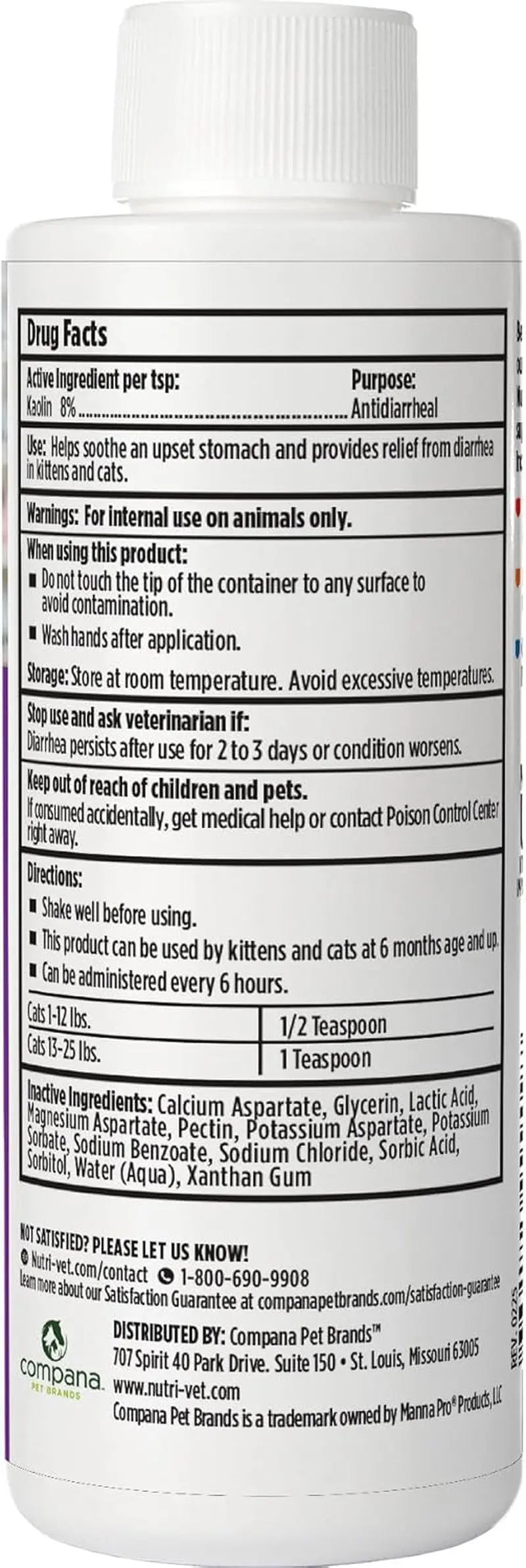 Cat Anti Diarrhea Liquid Pectin Kaolin Digestive Relief Upset Stomach