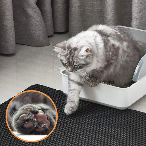 Cat Litter Mat –Waterproof & Urine Proof, Scatter Control, Easy Clean, Washable, BPA-Free