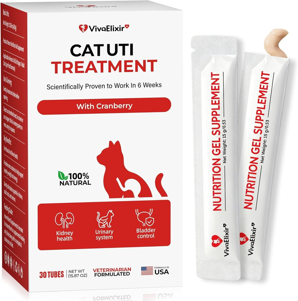 Cat UTI Kidney Support Supplement Cranberry Urinary Health Low Phosphorus 30Pk Default Title