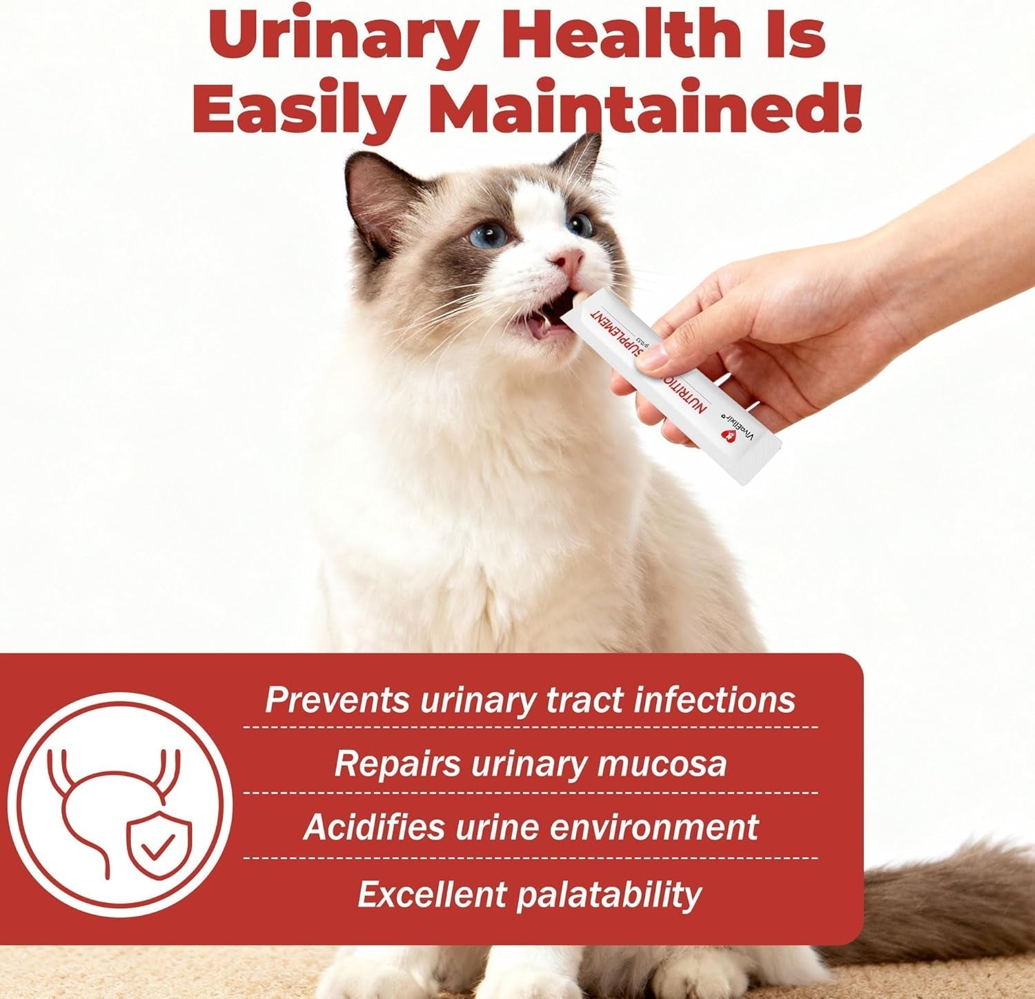 Cat UTI Kidney Support Supplement Cranberry Urinary Health Low Phosphorus 30Pk