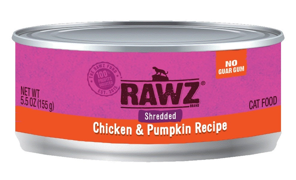 Chicken & Pumpkin Shredded Cat Food by Rawz 5.5 oz