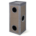 39 Inch Tall Cat Condo with Scratching Posts and 3 Hideaways and 4 Soft Plush Cushions Gray