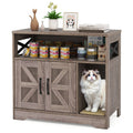 Cat Litter Box Enclosure Hidden Cat Washroom Furniture with Storage-Grey Default Title