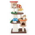 4-In-1 Cat Tree with 2 Condos and Platforms for Indoors-Multicolor Default Title