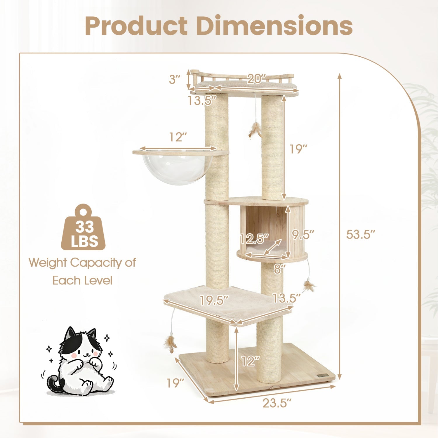 Multi-Level Cat Tree with Perch, Condo & Scratching Posts