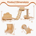 Cat Wall Furniture Set Kitten Wall Mounted Shelves with Hammock-Natural Default Title
