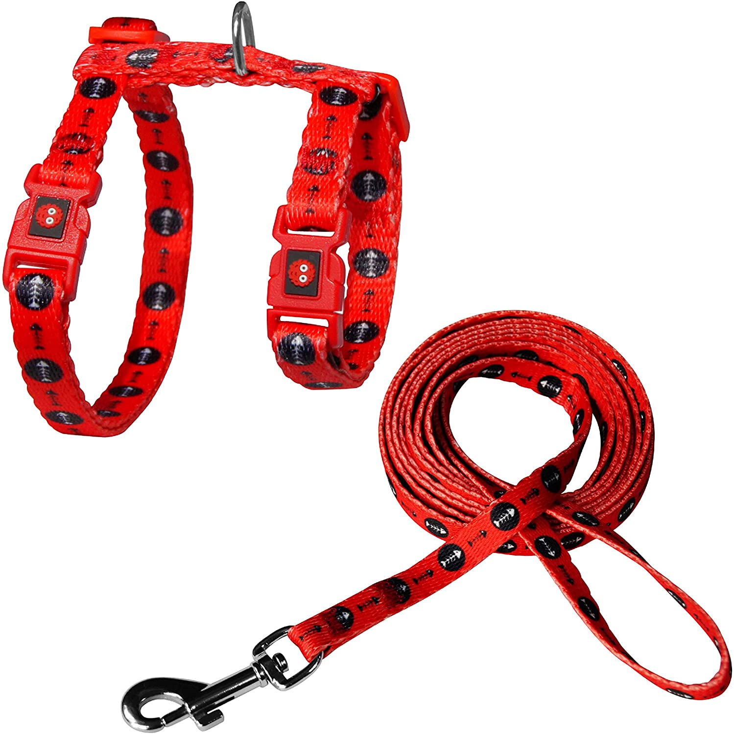 Cat Harness & Leash Combos Red Fish