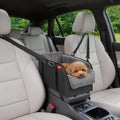 Center Console Dog Car Seat for Small Dogs, Portable Pet Booster Seat Grey