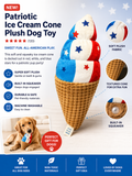 Patriotic Squeaky Dog Toy Ice Cream Cone | Crinkle Plush Puppy Toy Palm Coast Pet Boutique