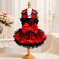 Red Black Gothic Lace Pet Dress