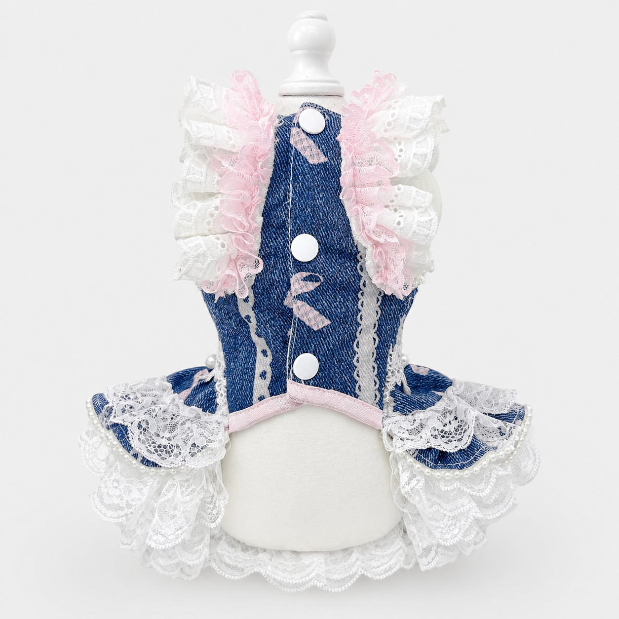 Denim Lace Pet Dress